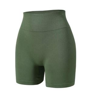 Pantalones cortos de yoga para mujer de cintura alta de alta calidad estiramiento de algodón de poliéster suave con cintura ancha para correr y entrenar - Product Image 3
