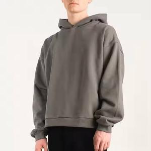 Jersey de corte regular, sudaderas con capucha recortadas para hombres, dobladillo crudo sin cuerda, ropa informal de lana lisa de otoño, transpirable, para el 2017 - Product Image 2