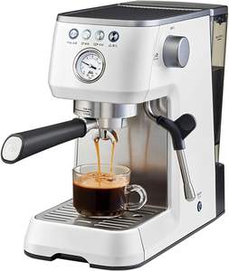 Cafetera 202 mejorada, cafetera pequeña para el hogar, semiautomática, para café expreso recién molido, con vaporizador de leche. - Product Image 3