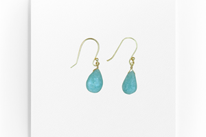 High Quality Customized Amazonite Drop Earrings Gold Plated Natural Gemstone Amazonite Earrings for Women - Product Image 4
