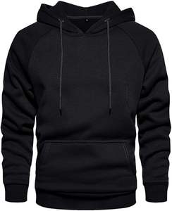 เสื้อฮู้ดสวมหัวสีทึบของผู้ชายผ้าฟลีซมีฮู้ดผ้านุ่มมีกระเป๋า - Product Image 2