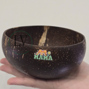 Venta al por mayor natural 3D impreso cuenco de cáscara de coco pulido para batido ensalada de acai regalo Vegano para mamá hecho en Vietnam - Product Image 1