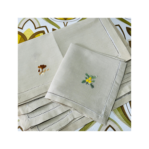 Mesa DE BODA Golf inspirado 100% algodón bordado abstracto 18x18 120 GSM sostenible OEM ODM Etiqueta Privada servilletas de algodón - Product Image 2