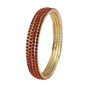 Kriaa Red Austrian Stone Fashion Jewelry <b>Set</b> 1401606_2.6 <b>Bangle</b> - Product Image 1