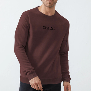 Sweat-shirt pour homme à col rond, vente directe d'usine, nouveau, adapté au fitness, pull mi-long, molletonné, haut de sport, chemise de course - Product Image 1