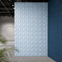 Panneau acoustique en fibre de polyester, motif triangulaire 3D, panneau acoustique en PET, panneau mural absorbant le son, Kusdesign