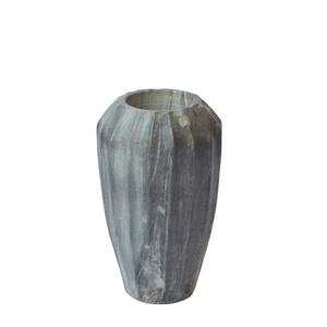 Nuevo florero de mármol negro único de alta calidad para la decoración del hogar y el jardín, florero de mármol negro, maceta para oficina de Hotel - Product Image 1