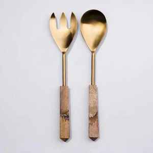 Ensemble de serveur à salade en acier inoxydable 18/8 de style unique poignée décorative cadeau de noël outil à salade produits de cuisine - Product Image 5