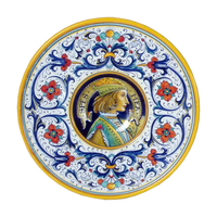 Assiette murale en céramique de haute qualité fabriquée en Italie, portrait de homme, style Renaissance, pour la décoration de la maison