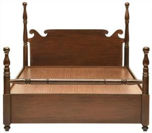 Lit à baldaquin moderne en bois massif avec rangement, écologique, réglable, taille complète - Product Image 1