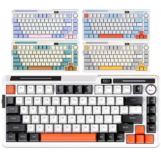 For 60% 75% 68 82 Keys Hot Swappable 2.4G Wireless Wired RGB Anti-ghosting Programmable USB 2.0 Gaming Mechanical Keyboard