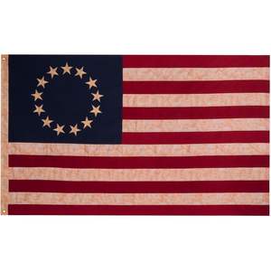Bandera Americana Vintage Betsy Ross de USA TOP FLAGSINC, 3x5 pies, Poliéster Resistente, Tinte Té, 13 Estrellas, Aspecto Envejecido, para el 4 de Julio - Product Image 6