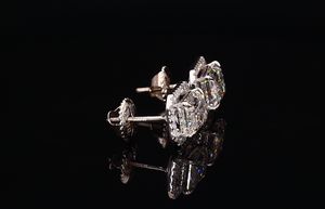 14K oro blanco joyería fina diamante Stud pendientes laboratorio diamante colección elegante Stud pendientes - Product Image 2