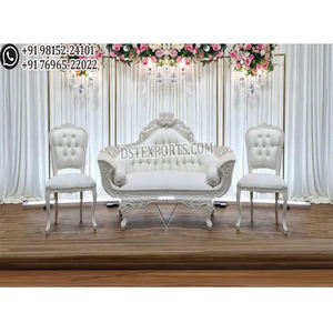 Ensemble de canapés modernes pour mariage musulman, thème blanc, mobilier de mariage design, ensemble de canapés et fauteuils modernes pour mariage, bois traité - Product Image 1