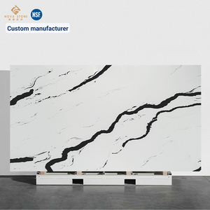 NV1001วิศวกรรม calacatta แพนด้าสีขาวไทชิสีขาวศิลปะความคิดควอตซ์เทียมครัวเคาน์เตอร์ด้านบนของเกาะ - Product Image 1