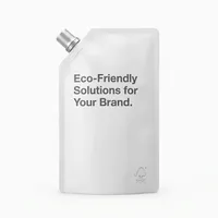 Pochette à bec verseur pour lessive liquide, sac de recharge écologique, beige mat, minimaliste, haute durabilité, anti-fuite