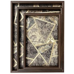 Ensemble de plateaux de service en bois de luxe au design vintage pour la cuisine, la table à manger, le bureau et la maison, matériau de qualité supérieure disponible - Product Image 1