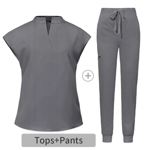Bata de laboratorio vaquera de secado rápido Unisex, conjuntos de uniformes de enfermera de manga corta, uniformes de moda para hospitales, uniformes de Hospital Unisex - Product Image 2
