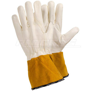Guantes de soldadura resistentes Cuero de vaca de grado A 14 / 16 pulgadas de largo Proveedor OEM Guantes de soldadura MIG TIG de seguridad resistentes al calor - Product Image 1