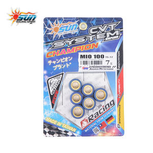 ชุดลูกกลิ้งระบบ CVT รุ่นปรับปรุงใหม่ SUN Racing MIO100 สำหรับรถไต้หวัน ทำจากทองเหลือง/ไฟเบอร์คอมโพสิตทนทานต่อการสึกหรอเป็นพิเศษ น้ำหนัก 15x12-7 กรัม 6 ชิ้น/ชุด - Product Image 6
