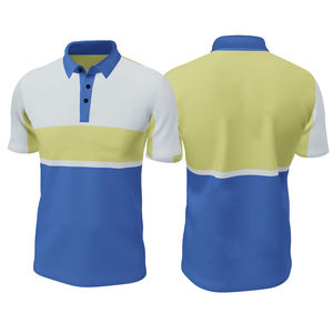 เสื้อโปโลระบายอากาศได้ดีพิมพ์ลายโลโก้แขนสั้นผ้าโพลีเอสเตอร์ออกแบบได้ตามต้องการชื่อทีม - Product Image 4