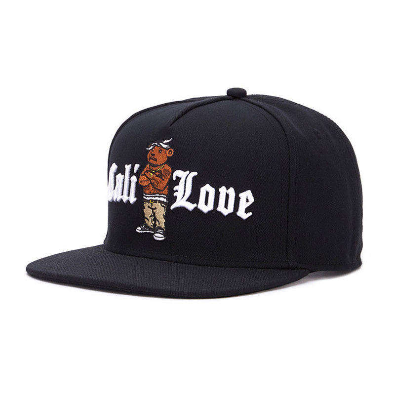 Plain Snapback Cap, Cotton Flat Brim Embroidery Hip Hop Hat Adjustable ...