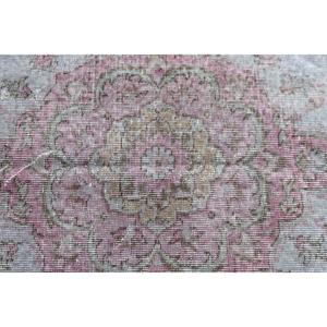 Alfombra Turca Vintage de 4.3x7.6 pies, Alfombra Marroquí de Lana Gris - Product Image 5