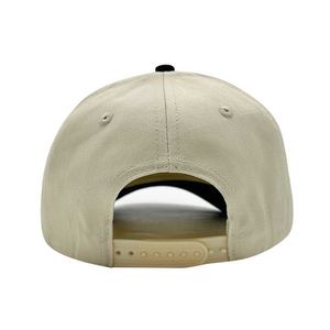 OEM Custom Logo <b>Embroidery</b> Two Tone Baseball Cap 5 Panel Structured Curved Brim a <b>Frame</b> Hat with Hand <b>Embroidery</b> Technique - Product Image 3