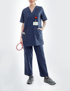 Tenues médicales d'été à manches courtes avec logo personnalisé pour infirmières, esthéticiennes, dentistes, salons de beauté, médecins, hôpitaux – Uniformes de dentiste 2 pièces - Product Image 2