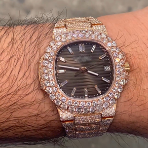 Reloj cultivado en laboratorio de diamantes de alta calidad a precio de fábrica DEF Lab Grown Diamond Iced Out Watch - Product Image 2