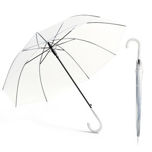 Parapluie transparent de style classique à 8 baleines pour les jours de pluie et les événements de mariage - Product Image 1