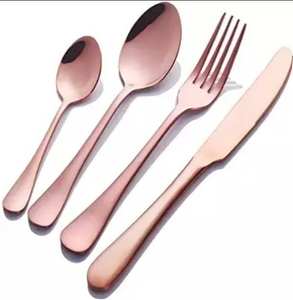 Juego de Cubiertos de Acero Portátiles, Cuchara de Latón para Bodas de la India y Tenedor de Metal, Cubiertos de Acero Espejado, Cuchillos de Cocina con Incrustaciones de Hueso - Product Image 6