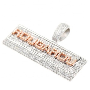 เครื่องประดับฮิปฮอปของผู้ชายพลอยเทียมปรับแต่งได้ทุกรูปแบบจี้รูปตัวอักษรสร้อยคอน้ำแข็งคิวบาแบบห่วงโซ่เพชรส่องแสงเป็นประกายวิบวับ - Product Image 3