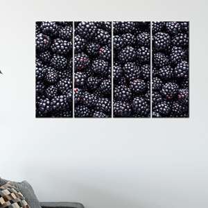 Modern Berry Wall Decor Printed Canvas - Elegant Room Art,4P: Gallery <b>Wrapped</b> - Product Image 1