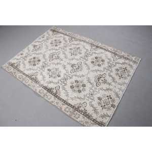 พรมขนาด 3.9x5.2 ฟุต พรมวินเทจตุรกี พรมขอบสีขาวน้ำตาล - Product Image 2