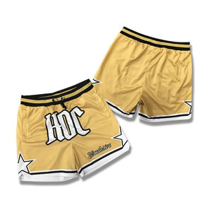 Short de basket-ball côtelé double couche à motif de maille personnalisé pour hommes - Product Image 1