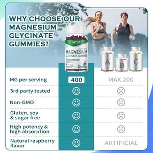 ODM/ OEM <b>Magnesium</b> <b>Gummies</b> Gummy Vitamins 400mg <b>Magnesium</b> Glycinate Private Label Supplement <b>Magnesium</b> Sleep <b>Gummies</b> - Product Image 4