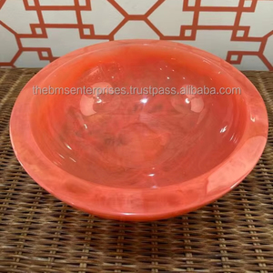 Bol épais en résine époxy avec motif de tourbillon bleu pour fruits et salades - Product Image 4