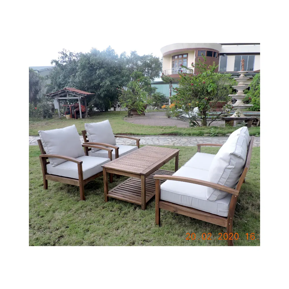 Meubles d'extérieur en bois avec chaises à 4 positions pour hôtels et restaurants Design de luxe de fabricant du Vietnam