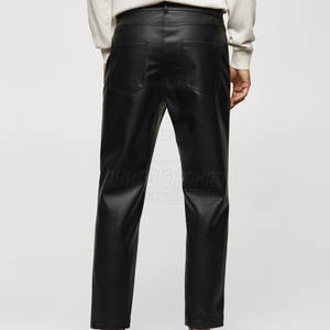 2026 New Customized Men Leather Pants Straight Mid Waist Lightweight Casual Eco-Friendly Breathable Custom Logo <b>for</b> <b>Sale</b> - Product Image 3