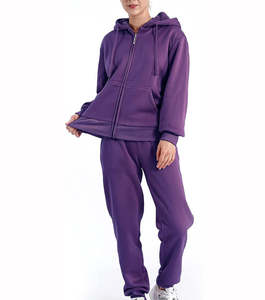 Couleur unie femmes survêtements Street Wear nouveauté femmes survêtement pour adulte personnalisé décontracté 100% coton survêtement dames - Product Image 4