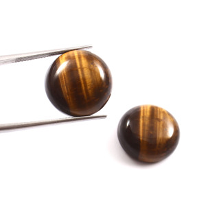 Lote al por Mayor de Piedras Preciosas Sueltas Calibradas de Ojo de Tigre Natural AAA de 8 mm, Redondas, con Parte Posterior Plana, para la Fabricación de Joyas - Product Image 2