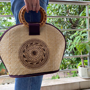 Sac de paille en herbe du Vietnam pour femmes, accessoire/sac de paille naturelle fait à la main pour le marché et le Shopping - Product Image 1