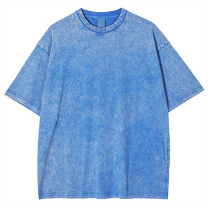 Camiseta informal de gran tamaño 300 GSM para hombre, camisetas holgadas de 100% algodón con patrón sólido de peso pesado - Product Image 4