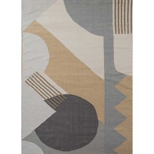 พรมขนสัตว์ทอมือลายตารางสีทอง รูปทรงสี่เหลี่ยมผืนผ้า ลายแบบนามธรรม สไตล์โบโฮ คุณภาพสูง ขนาด 9x12 ฟุต สำหรับใช้ในห้องนอน-ADWL-13093 - Product Image 1