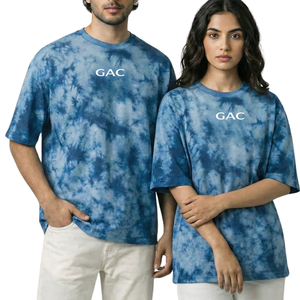 Camiseta Unisex Tie Dye de Manga Corta con Cuello Redondo, Estilo Casual Urbano, Color Azul, Venta al Por Mayor, Proveedor de Ropa a Granel - Product Image 1