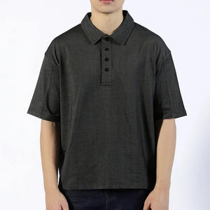 100% algodón personalizado para hombres para Polos de talla grande de manga corta de gran tamaño serigrafiado diseño sólido de punto unisex - Product Image 2