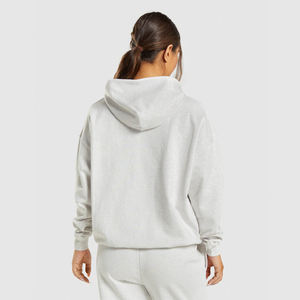 Pull à capuche imprimé ou brodé avec logo personnalisé en gros avec cordon de serrage Sweat à capuche surdimensionné pour les femmes - Product Image 2