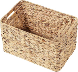 Best Price Set of 3 Natural <b>Water</b> <b>Hyacinth</b> <b>Baskets</b> for Home and Storage Handmade From Vietnam - Product Image 1