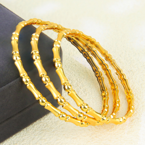 New Elegant Designer Gold Stackable <b>Bangles</b> 21k Gold Plated Waterproof Lady Jewelry <b>Bangles</b> for Party - Product Image 1